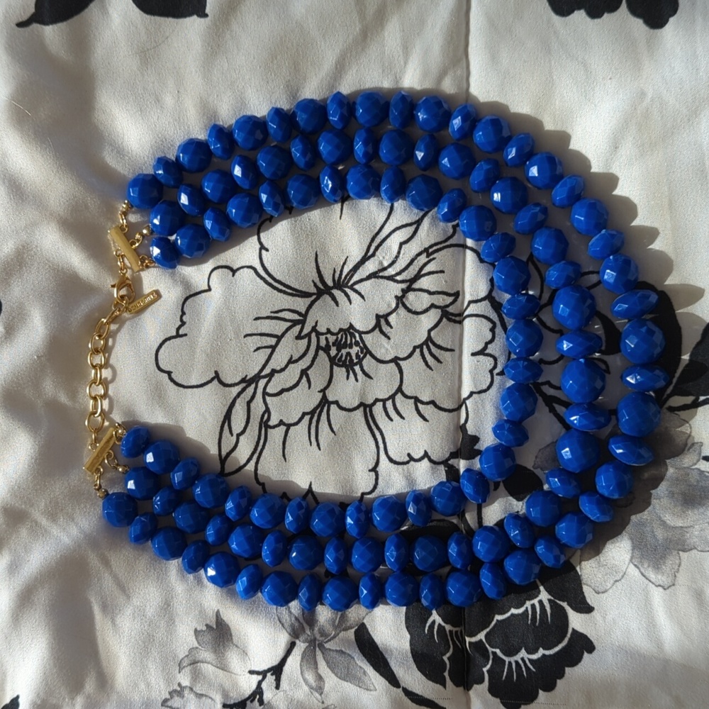 Sugarfix blue beads with gold chain necklace
